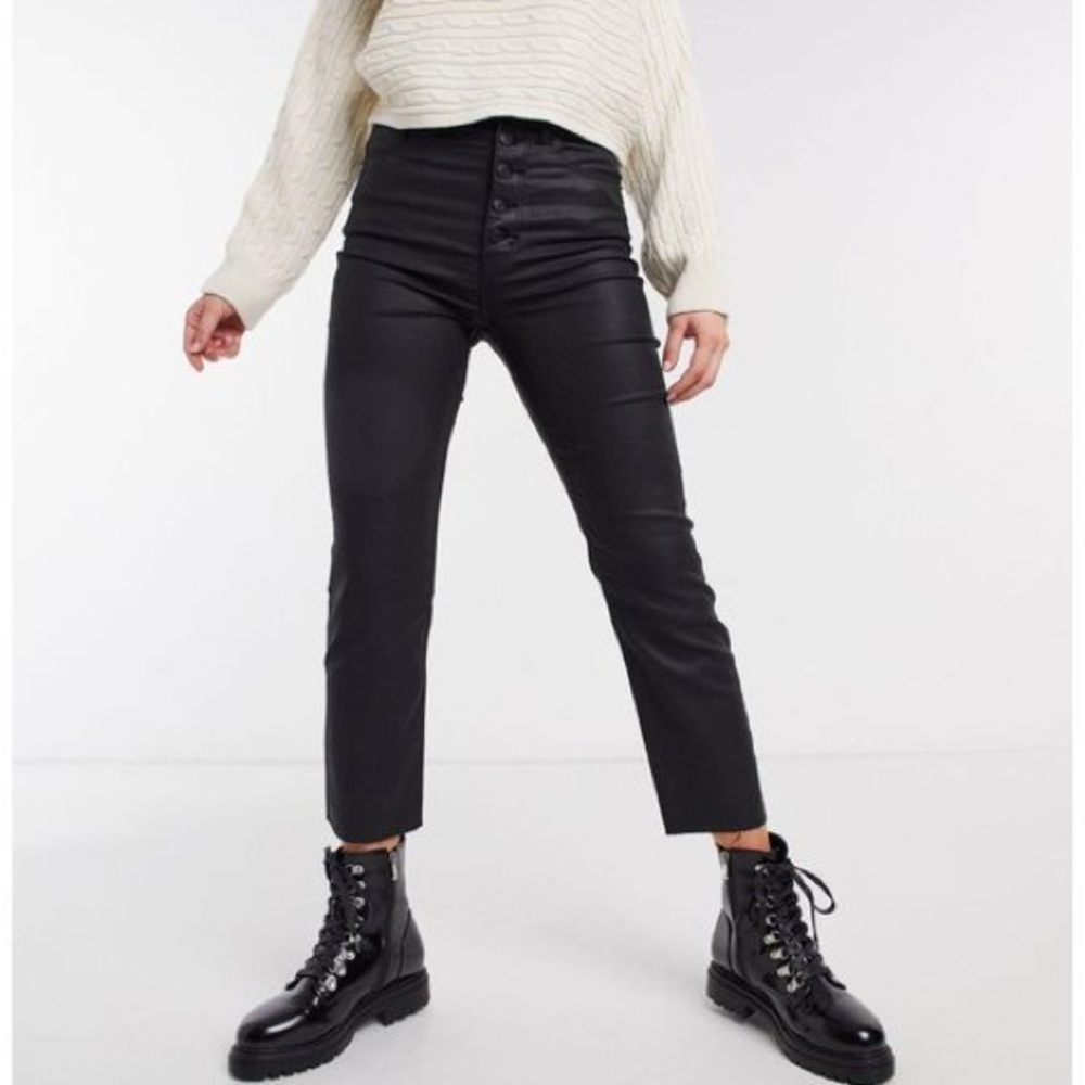 abercrombie and fitch leather pants high rise.